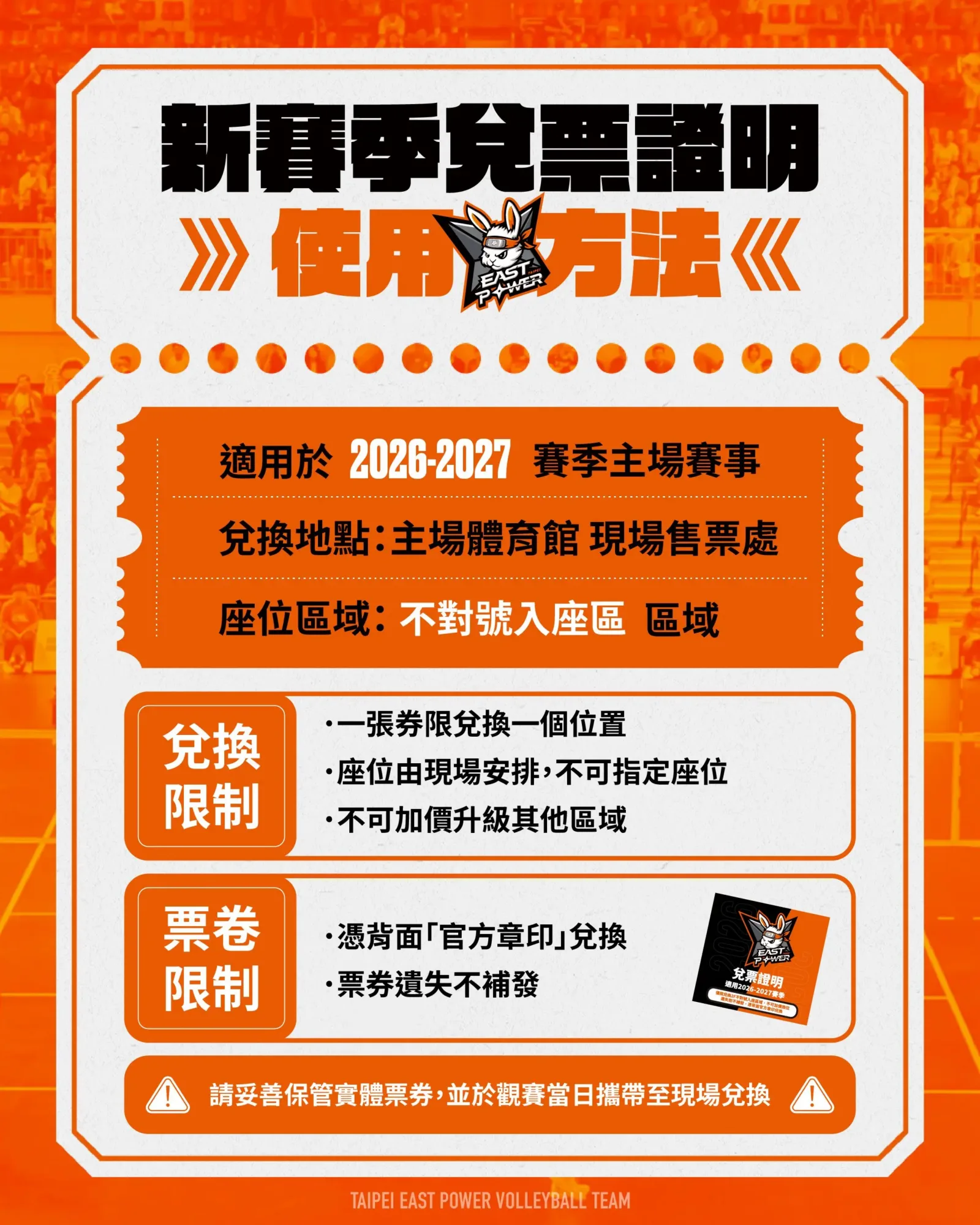 票券使用方式